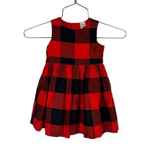 CARTER'S | Red & Black Plaid Baby Doll Puffy Tutu Dress Set | Kid's 12m